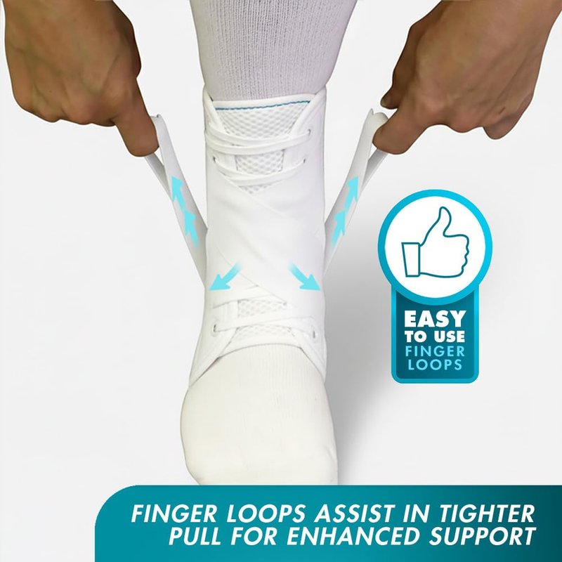 Med Spec ASO Ankle Stabilizer (Small, White) - Lace Up Ankle Brace for Ankle Sprain and Instability, Orthopedic Ankle Support for Men, Women, Adults, Teens and Kids, Sports Injury Recovery, 264002