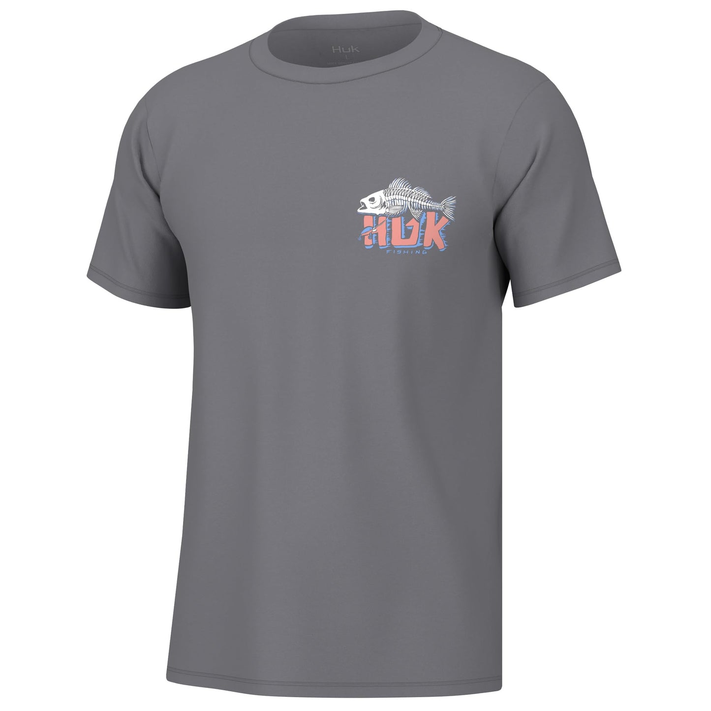 HUK Mens Fishing Graphic Tee, Performance Short Sleeve, Quick-Dry, Wando - White, Large
