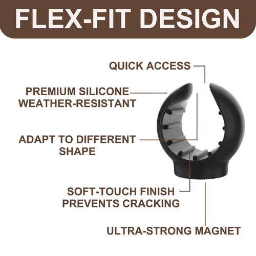 2 Pack Convenient Magnetic Holder for Golf Cart, 45-52 Ring Gauge, Portable Silicone Clip for Golf Carts, Golf Cart Accessorie, Golf Cart Magnetic Holder,Fit for Golfing, Grilling, Fishing (2pc)