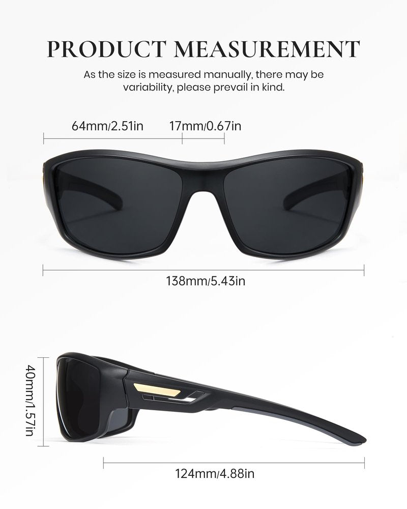 Marino Bonatti Sports Polarized Sunglasses Men Fishing Sunglasses See Fish in Water Wrap-around Glasses UV400