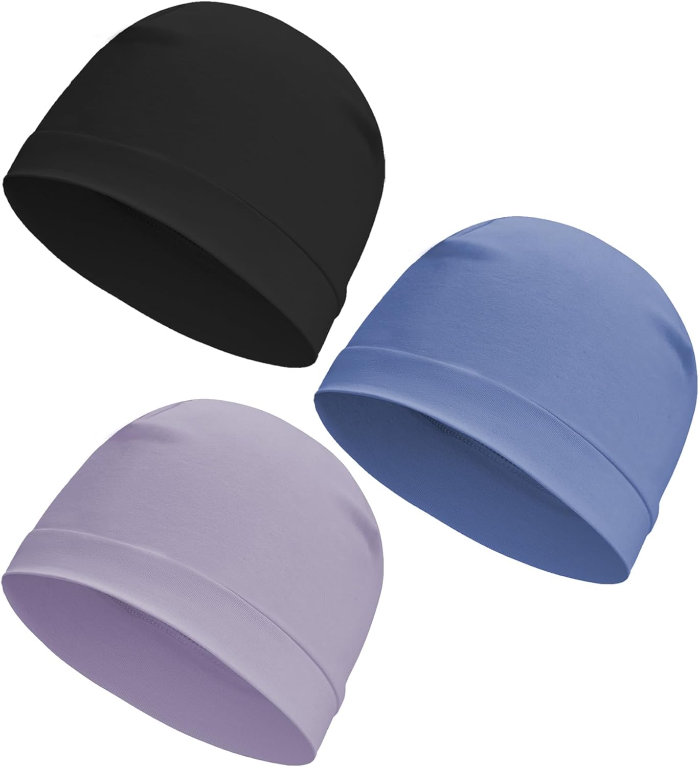 3 Pieces Cotton Skull Caps for Men Women Chemo Headwear Lightweight Beanie Sleeping Cap Helmet Liner