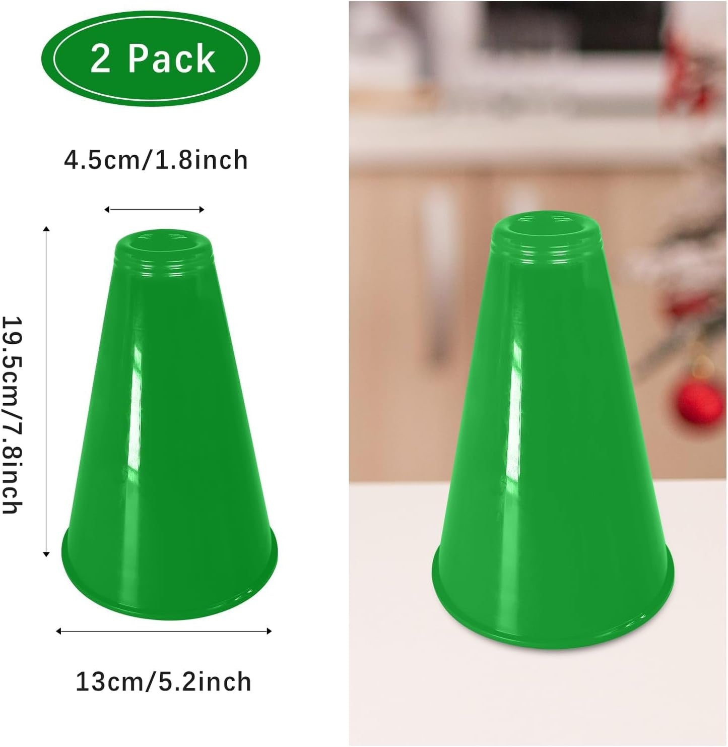 2 Pcs White Plastic Cheer Megaphone for DIY Party Accessory for School Outdoor Activities Party Favors Sports Match Game (White)