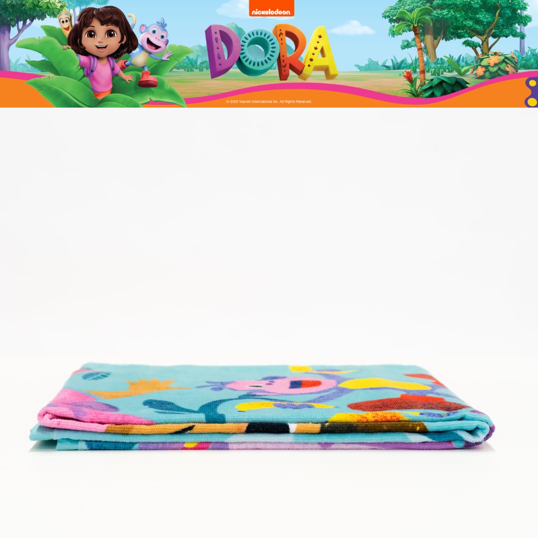 Dora The Explorer Kids Super Soft Cotton Bath/Pool/Beach Towel, 58 in x 28 in, (Offically Licensed Product) by Franco