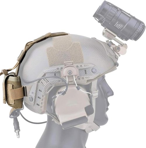 Tactical Helmet Battery Pouch Airsoft Helmet Counterweight Pouch Military Hunting Helmet Accessory (Tan)