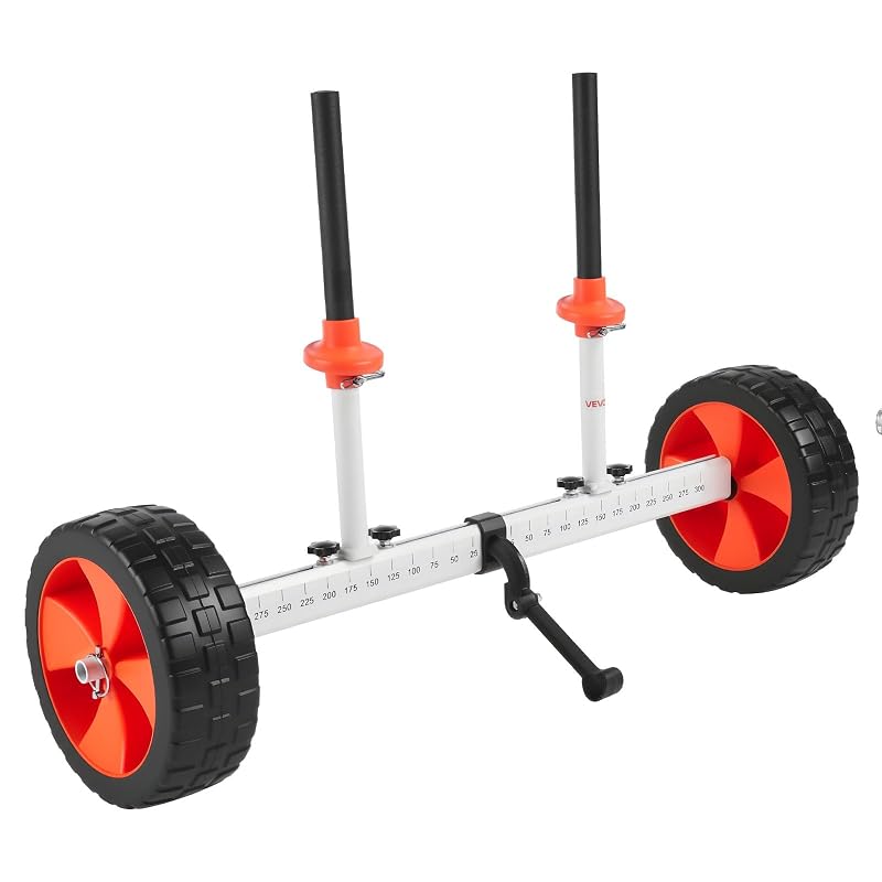 Kayak Cart Dolly 230 lbs Load Capacity with 10" PU Tires, Foldable Canoe & Paddleboard Transport trolley