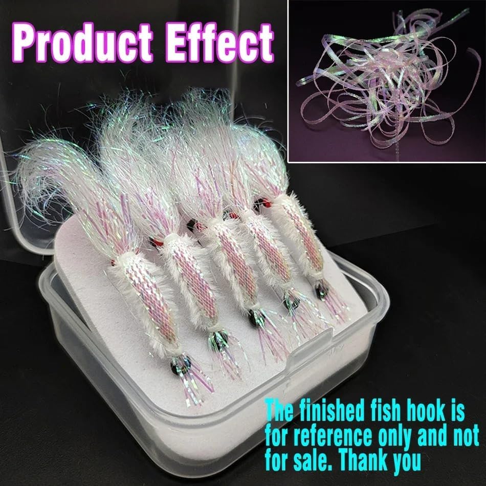2pcs Ice Pearl Braidback 3/5mm Flat Diamond Braid Lace Sparkle Shrimp Backs Pearlescent Braided Fly Tying Material
