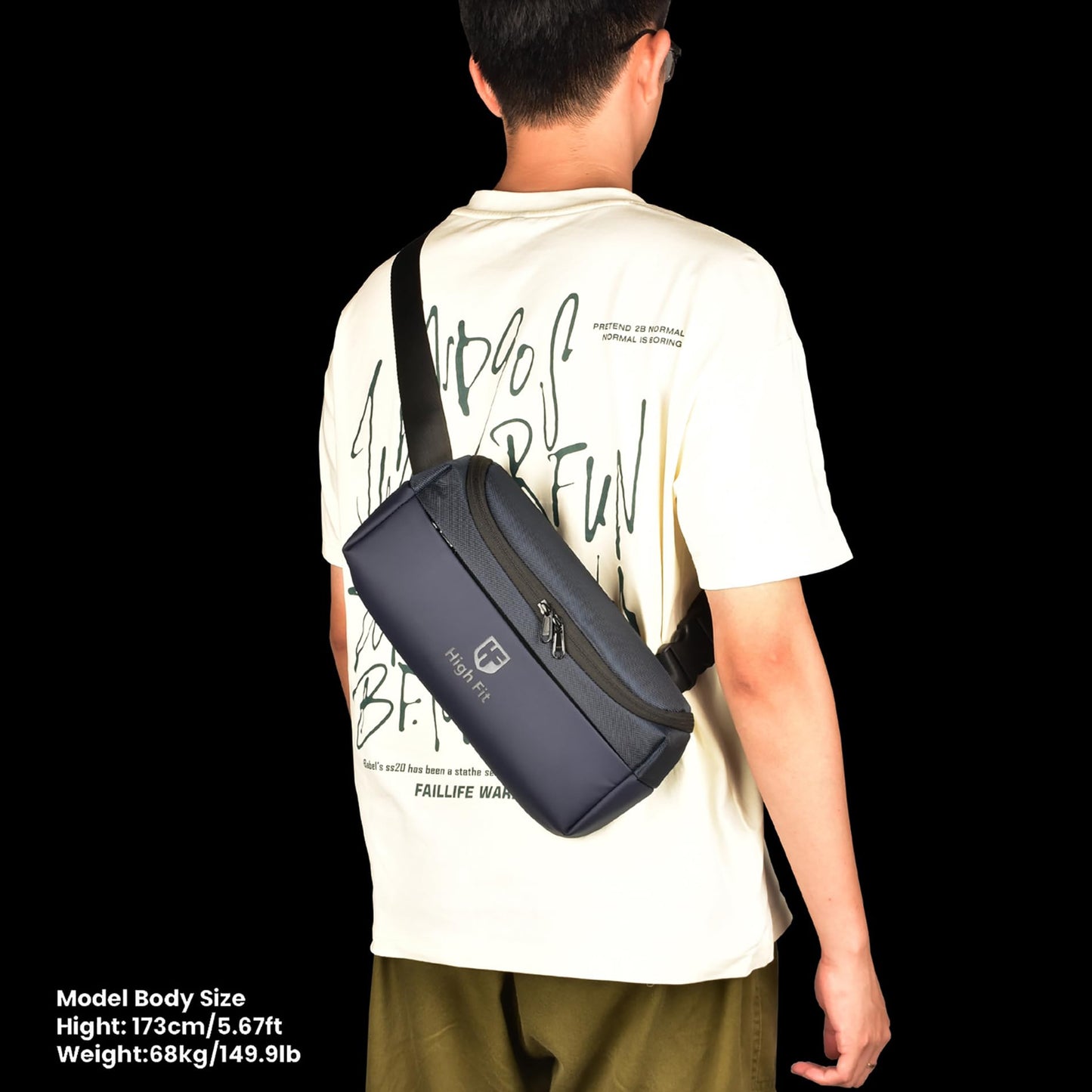 HIGH FIT Compact EDC Sling Bag, Minimalist Crossbody Bag Men,Small Cross Body Bag for Men and Women,Water-resistant Lightweight Chest Shoulder backpack/Bag for Travel, Work, Sport