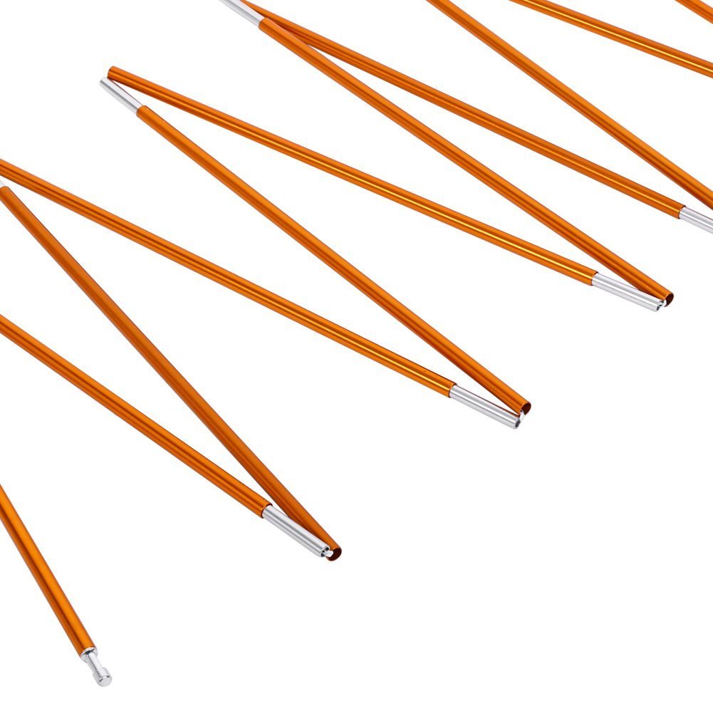Aluminum Alloy Tent Poles Replacement, 2pcs Lightweight Aluminum Tent Pole, for Camping Hiking, Durable Collapsible Tent Poles, 142 inch/pc