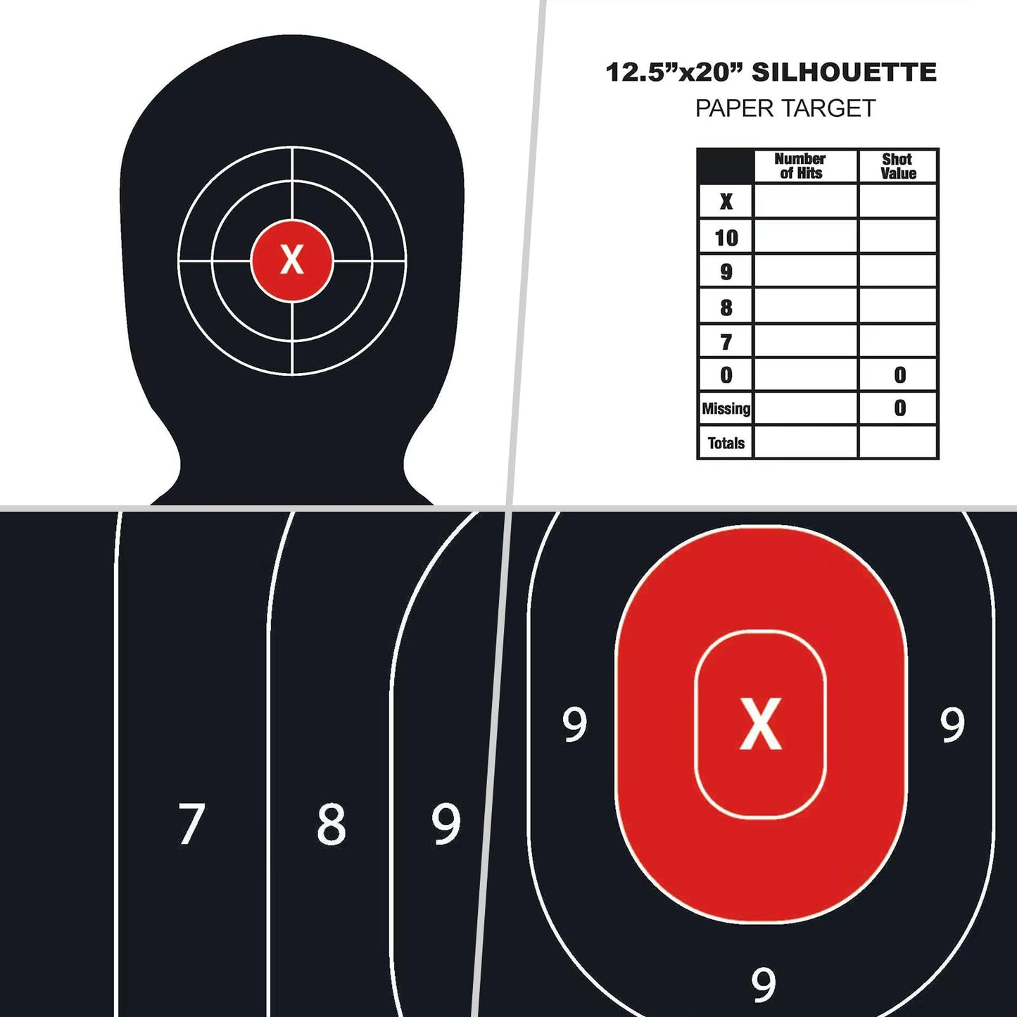10PCS Paper Targets for Shooting Range, 14X22 Inches Shooting Targets for Indoor and Outdoor Use, Perfect for Handguns, Pistols, Rifles, Airguns, Pellet Gun and BB Guns by krlladetiy
