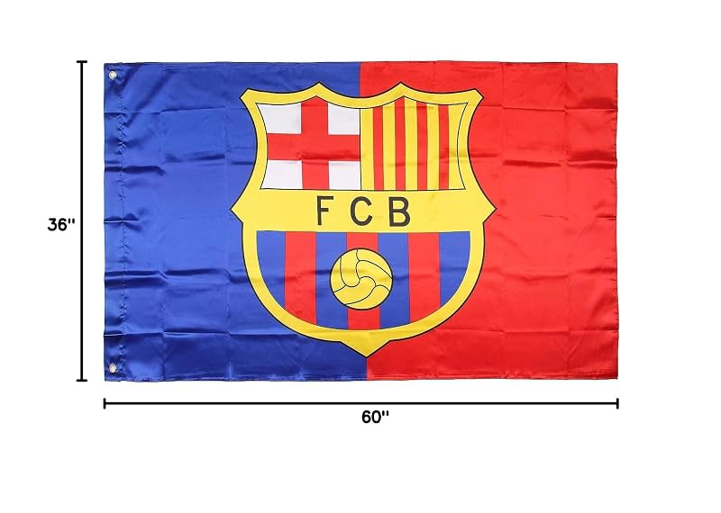 Barcelona Flag Banner 3x5 ft - Durable Polyester Indoor Outdoor with 2 Grommets