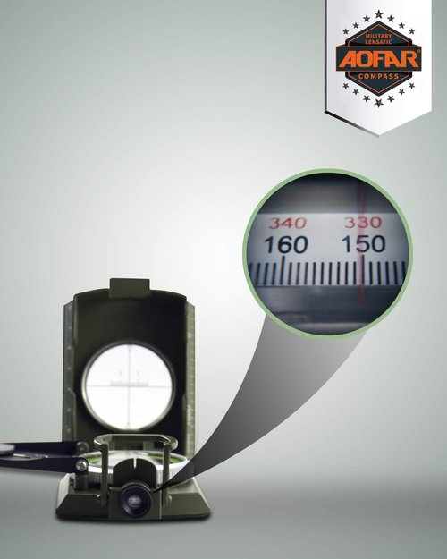 AOFAR AF-4074 Military Compass Lensatic Sighting-Multifunctional, Fluorescent, Waterproof and Shakeproof with Inclinometer and Carrying Bag for Camping, Hiking, Hunting