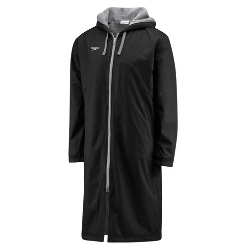 Speedo womens Parka Jacket Fleece Lined Team Colors Swimsuit, Speedo Black, Small US