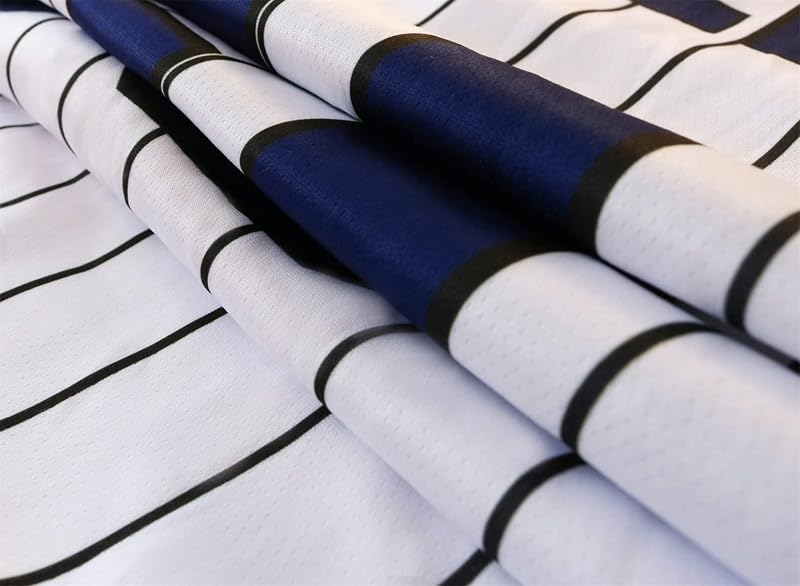 5/17/50 Stripes Baseball Jersey Short Sleeve Button Shirt for Fans - Variation: Hf024-white+Large