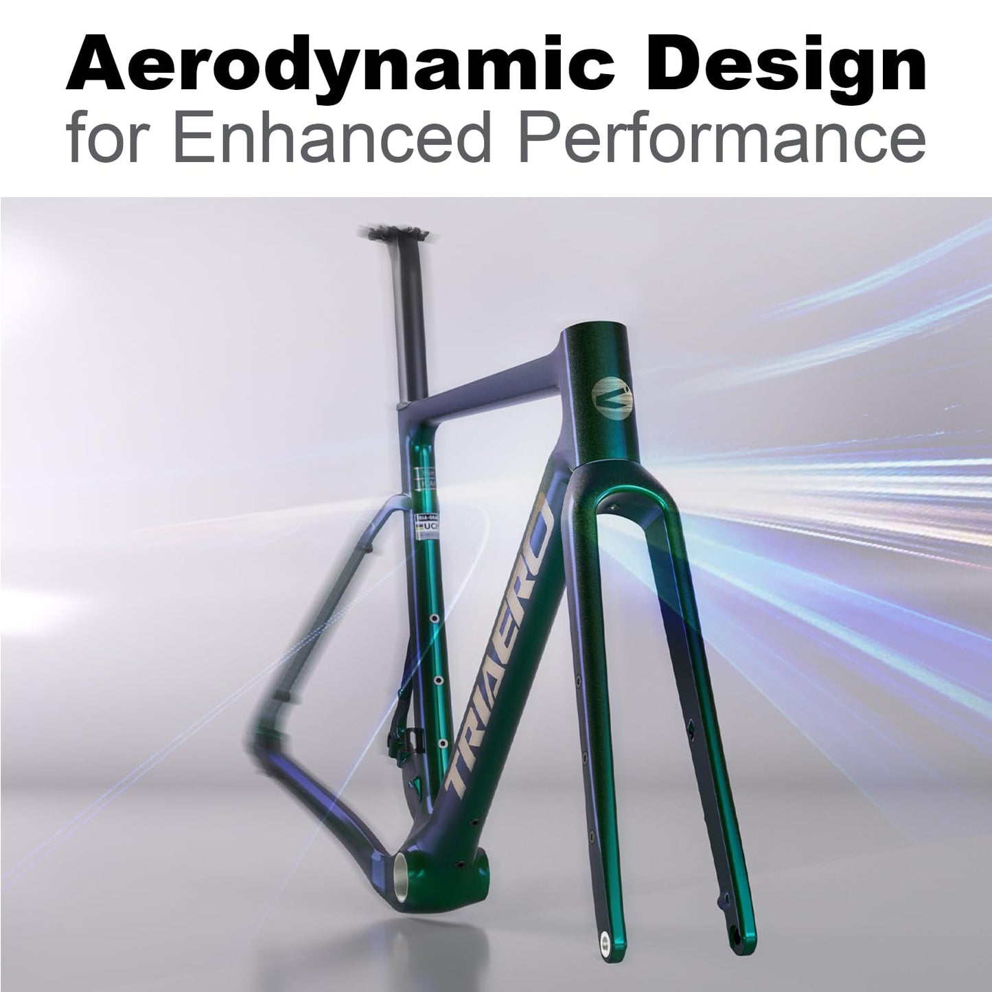 ICAN Graro Carbon Gravel Bike Frameset UCI and UDH Rear Hanger Bottom Bracket T47 49/52/54/56/58cm (Chameleon, 49cm)