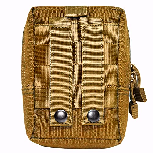 Tactical Molle Pouch with Double Straps Waterproof 6.5x4.75x2.5 Inches Brown