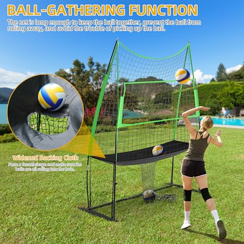 Shopsource Volleyball Training Equipment, Height Freely Adjustable Practice Net System for Spike Hitting Serving, Portable Volleyball Net for Backyard Indoor Outdoor Use