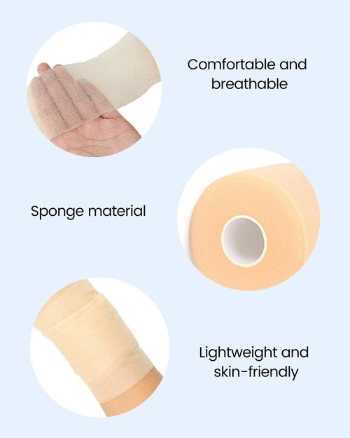 Sports Wrap Suitable for Wrists/Ankles/Elbows, Soft and Breathable Pre-Wrap for Father's Day, 2.36 in x 7.87 in, Skin