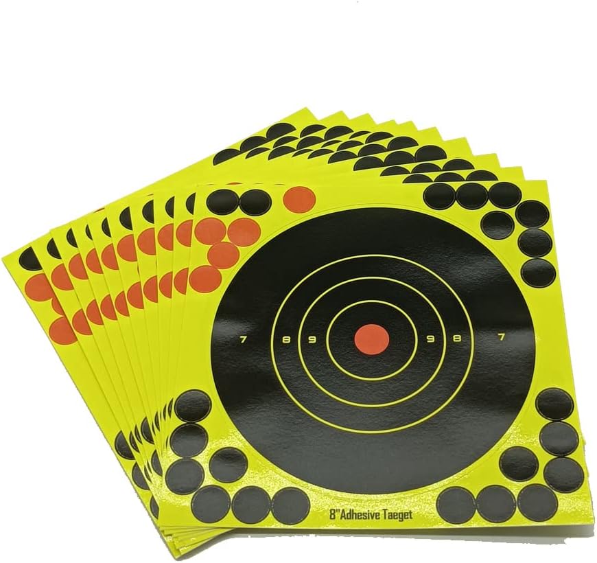 100 Pcs 8" Self Adhesive Splatter & Reactive Shooting Targets for Gun-Pistol-Rifle-Airsoft-Pellet Gun- Air Rifle (100 pcs)