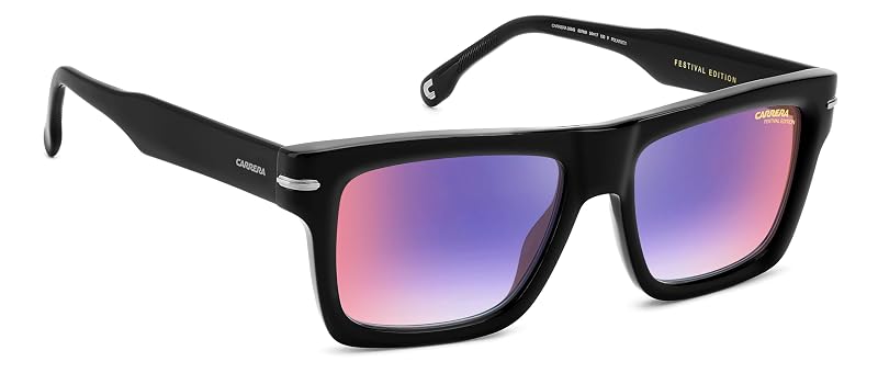 Carrera Unisex Sunglasses – Festival Edition Black/Blue Shaded Red+Blue Shaded Red