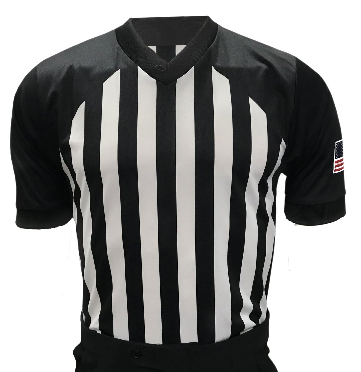 Smitty Men's Collegiate Basketball Referee Shirt - Made in The USA (X-Large) White/Black