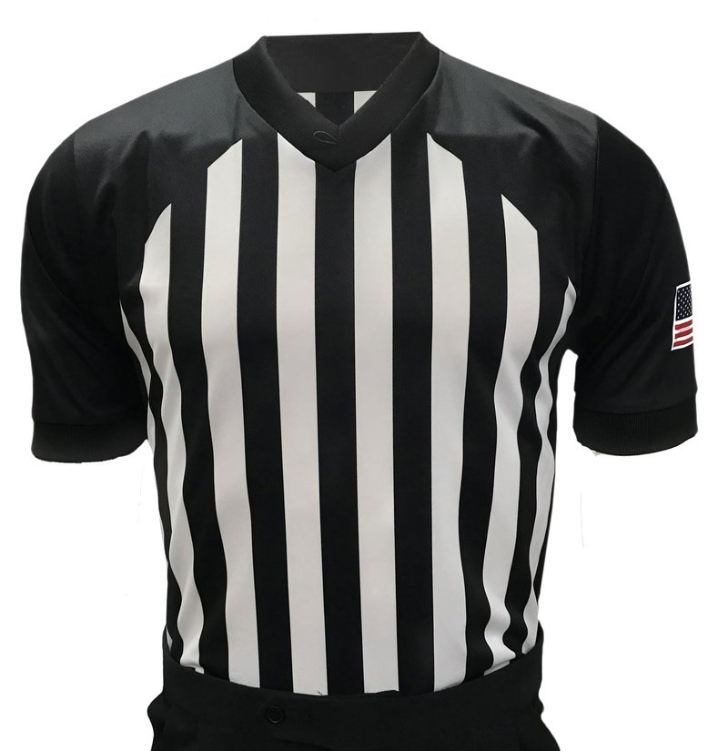 Smitty Men's Collegiate Basketball Referee Shirt - Made in The USA (X-Large) White/Black