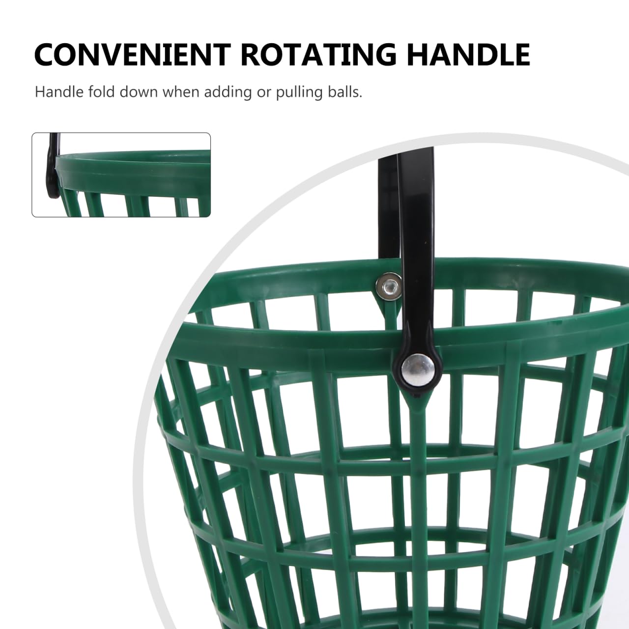 UPKOCH Golf Ball Basket Plastic Golf Ball Bucket with Foldable Handle Storage Container for Practice Range Stackable Caddy for Clubs and Frequent Use