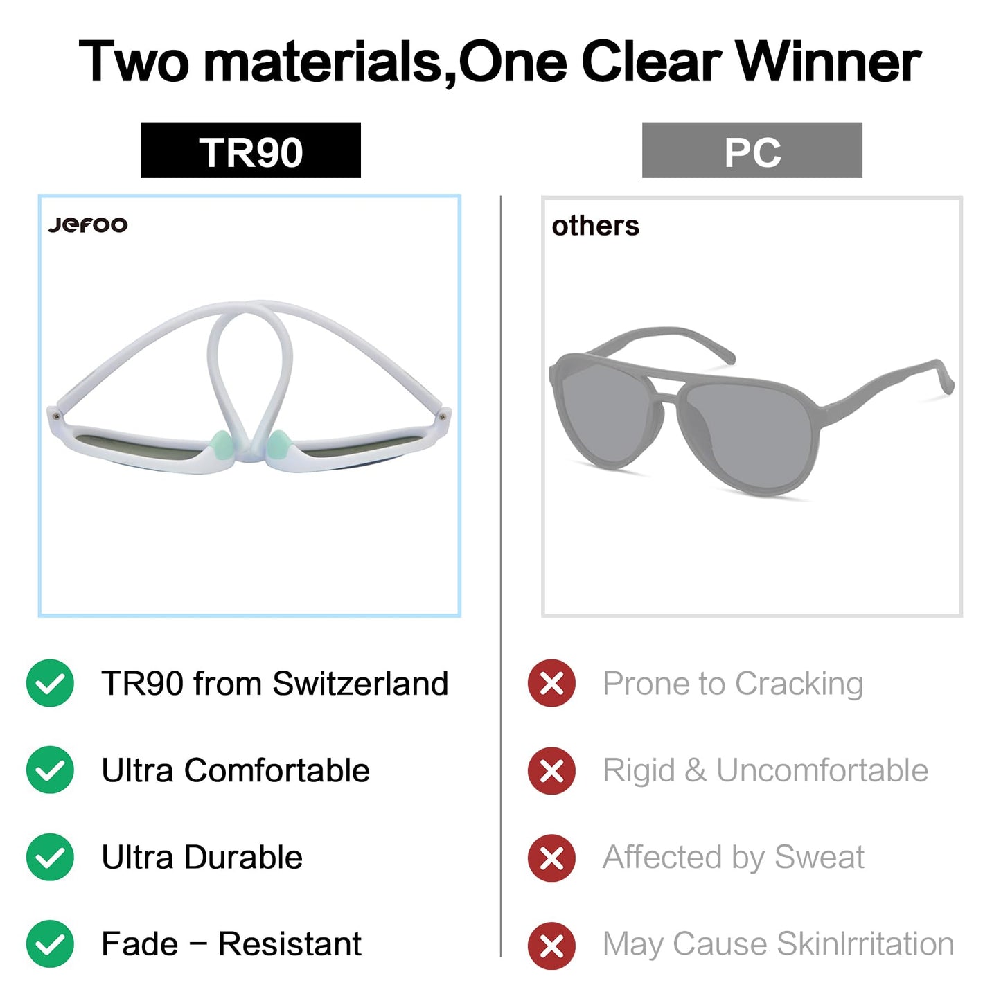 Jefoo Polarized Aviator Sunglasses for Women Men Retro Trendy Sports Sunglasses for Outdoor UV400 Protection