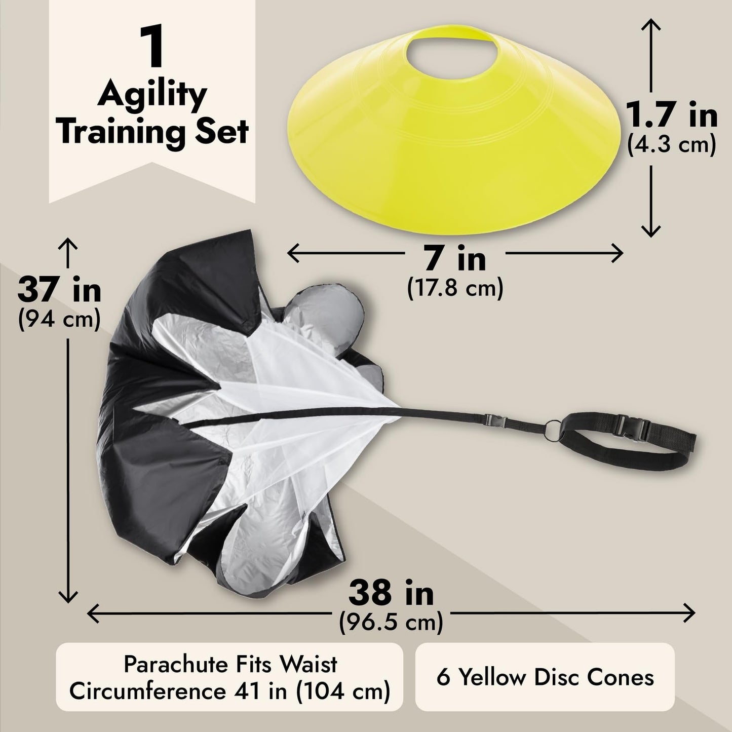 Juvale Agility Ladder Speed Training Equipment – Resistance Parachute and Workout Cones for Football and Soccer, Sports Footwork Gear - Football Accessories