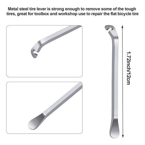 5 Pieces Bicycle Spoke Wrench Bike Spoke Tool with 1 Piece Tire Lever Bike Rim Correct Kit Cycling Pocket Tools for Bicycle Repair, Totally 6 Pieces Tool Kit