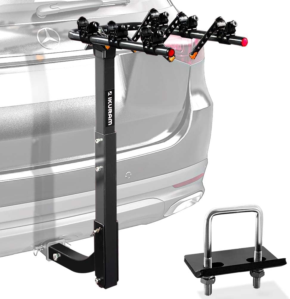 2 Bike Rack Hitch Mount, 200 lbs Electric Bicycle Carrier Rack Platform Style for Cars Trucks SUVs Minivans, fits MTB Gravel Road Bike with Up to 5-inch Fat Tire Carrier Rack - 2" Hitch Receiver