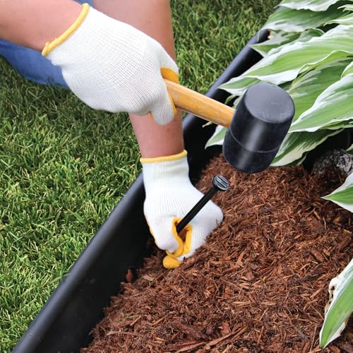 Plastic Lawn Edging Kit - 20 ft Garden Border with Stakes & Connectors