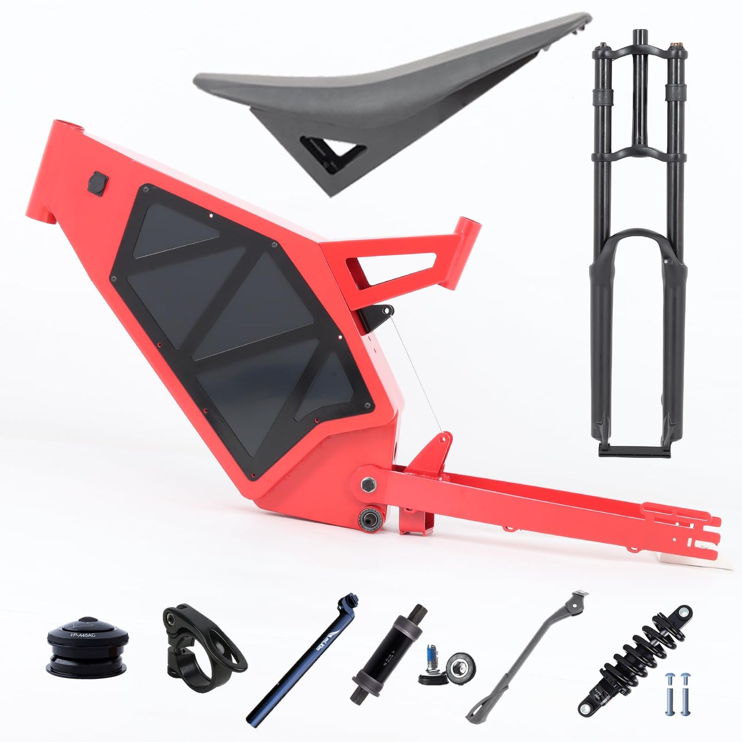 KEYU F7 Step Through Carbon Mountain Fat electrick Bicycle Dirt Full Suspension Strong Enduro Stealth Bomber Electric Bicycle Bike Ebike Frame
