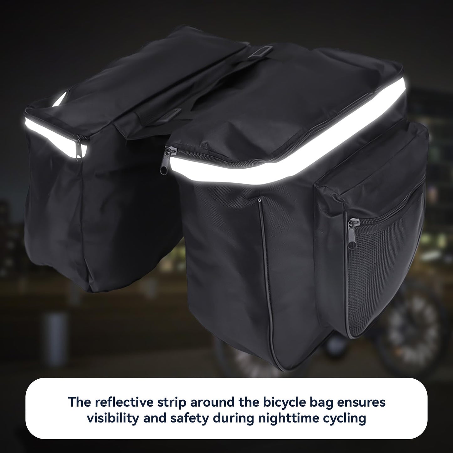 Jwthee Bike Saddle Bag, 25 L Bike Panniers Trunk Bag Bike Bag Accessories Panniers with Reflective Trim for Bike Rear Rack Bag
