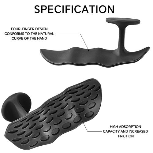 Anti Slip Workout Grips Fingerless Gym Gloves, Black Rubber Weight Lifting Grips for Men Women, Hand Palm Protection Grips for Training and Exercise, Deadlift