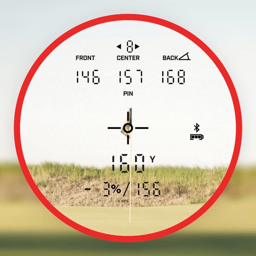 Bushnell Golf Tour Hybrid GPS Laser Rangefinder | Slope Compensation, Magnetic Mount, PinSeeker, 6X Magnification, 1300 Yd Range, LCD Display, 3D Flyovers in App, Signature Series Golf Towel Bundle