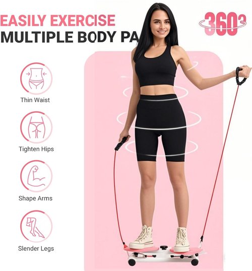 Waist Twist Exercise Machine - 300 lbs Capacity Ab Workout Equipment for Slim Waist & Core Strength | Foot Massage & Weight Loss - Quiet Home Gym Gear for Men & Women