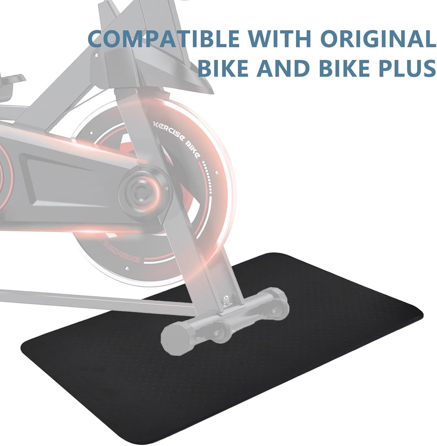 2PCS 0.24" Thick Mat Pads for Peloton Bike & Concept 2 Rower – Non-Slip Compact Floor Protectors for Small Spaces, Home Gym Use on Hardwood, Carpet & Tile, 25"x11.8"