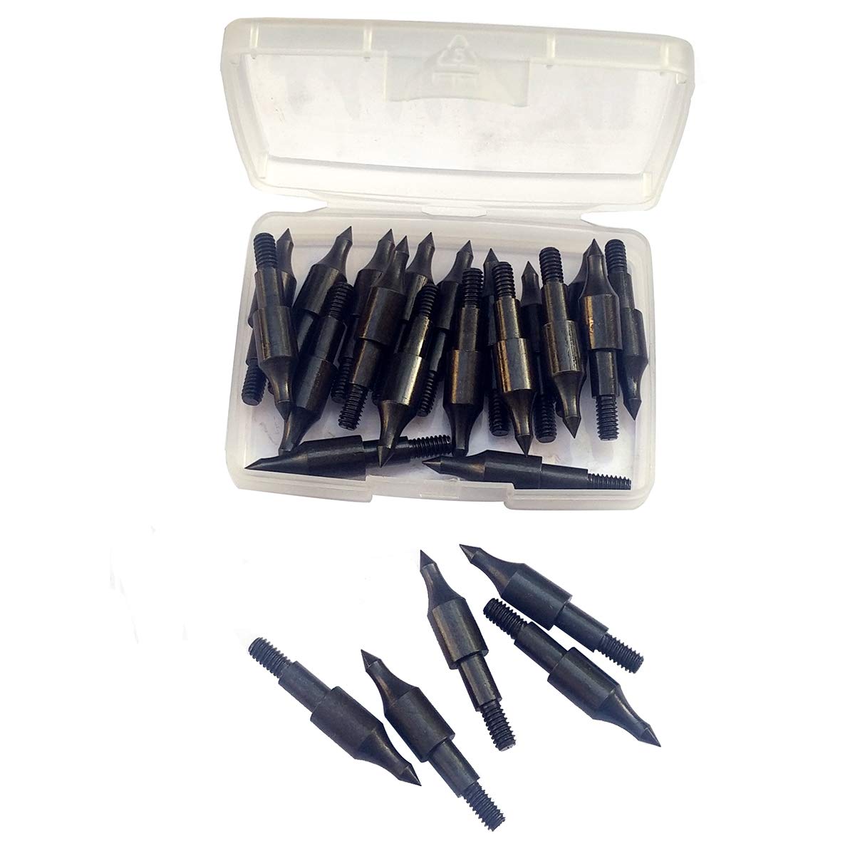 24 Pcs Steel 100 Grain Archery Arrow Field Points Field Tips - Practice Target & Hunting Arrows Heads for Recurve, Compound Bow & Crossbow Bolts Screw-in