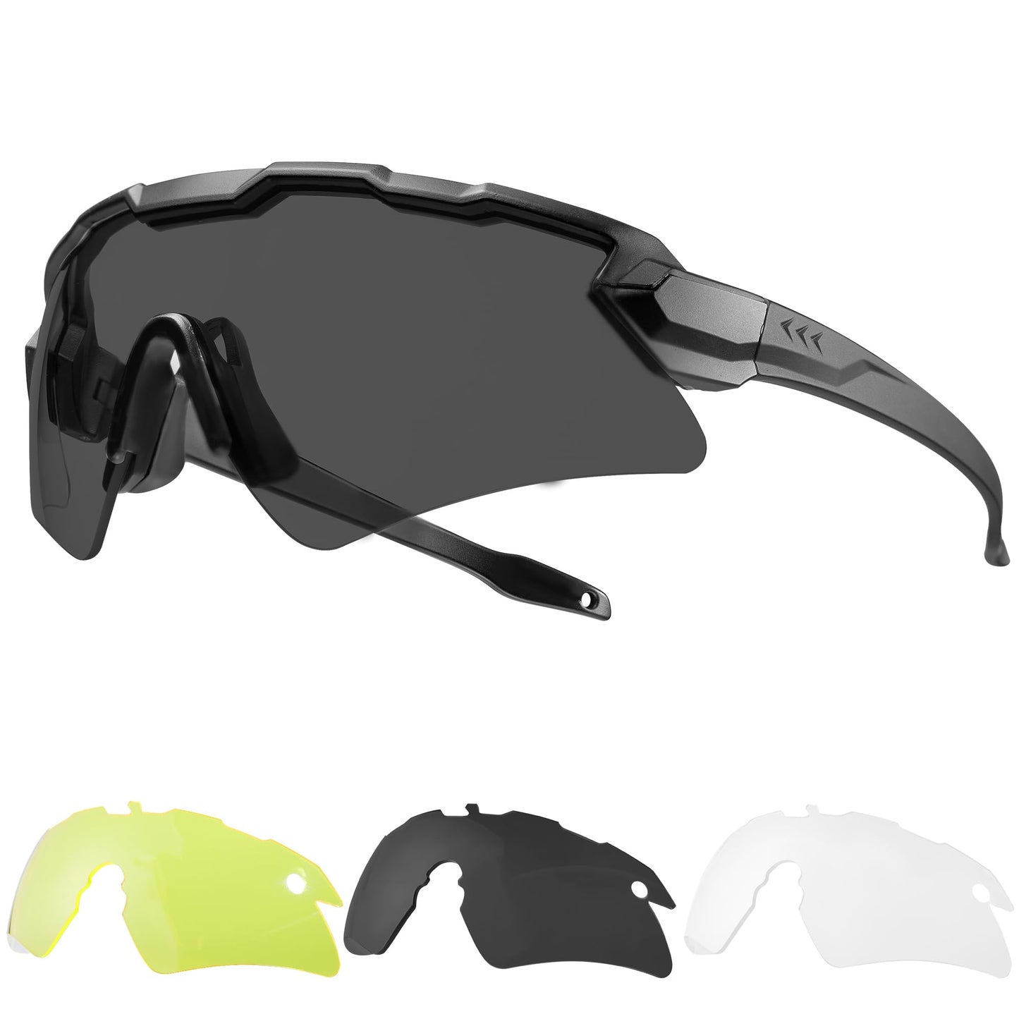 1TG Tactical Safety Shooting Glasses - Anti-Fog Tactical Goggles with 3 Lens & Hard Case, Impact-Resistant Protective Eyewear
