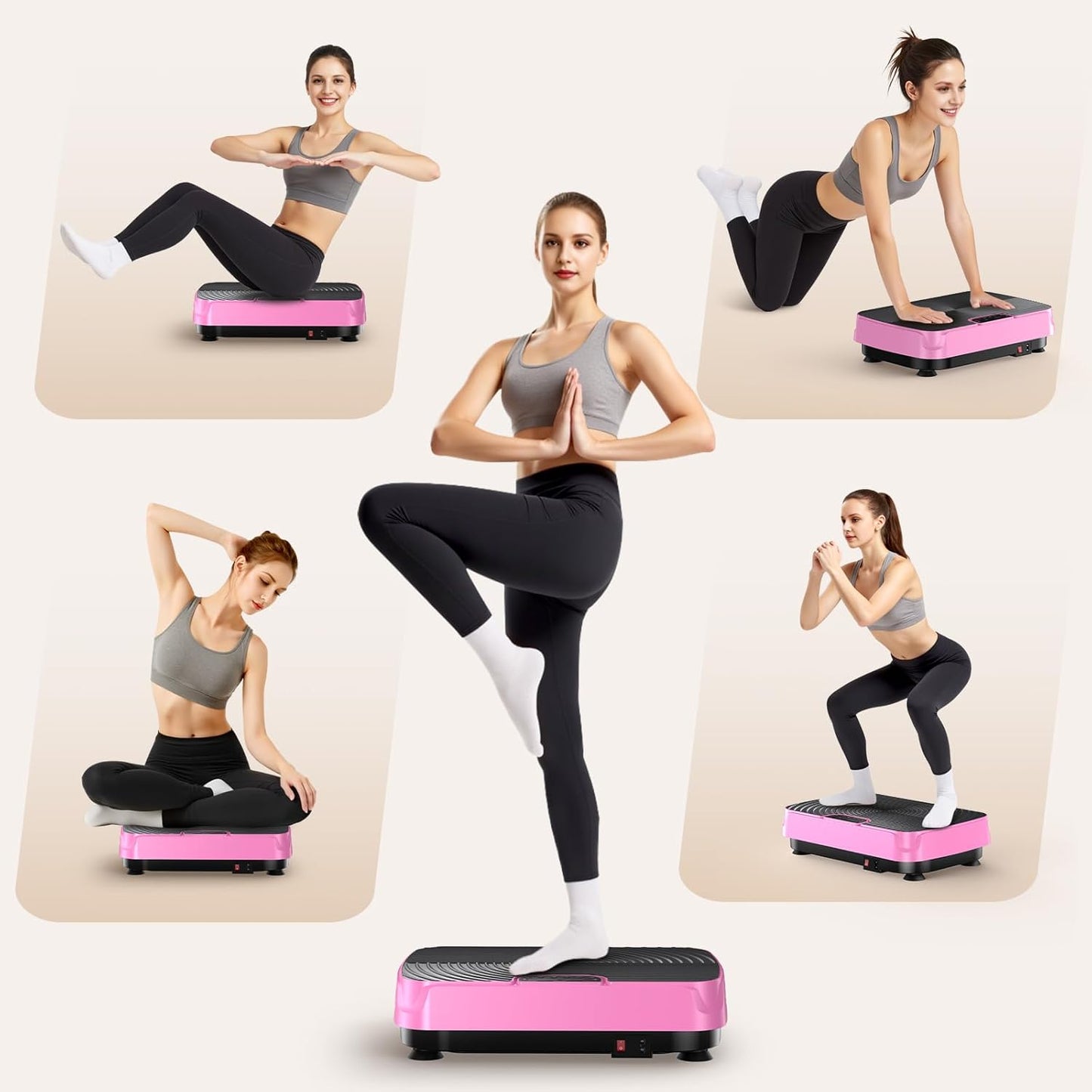 2025 Upgrade Vibration Plate Exercise Machine for Lymphatic Drainage,400Lbs Capacity Full-Body Workout Platform Vibrating Plate Pilates Equipment,Home Workout Equipment for Fitness Weight Loss