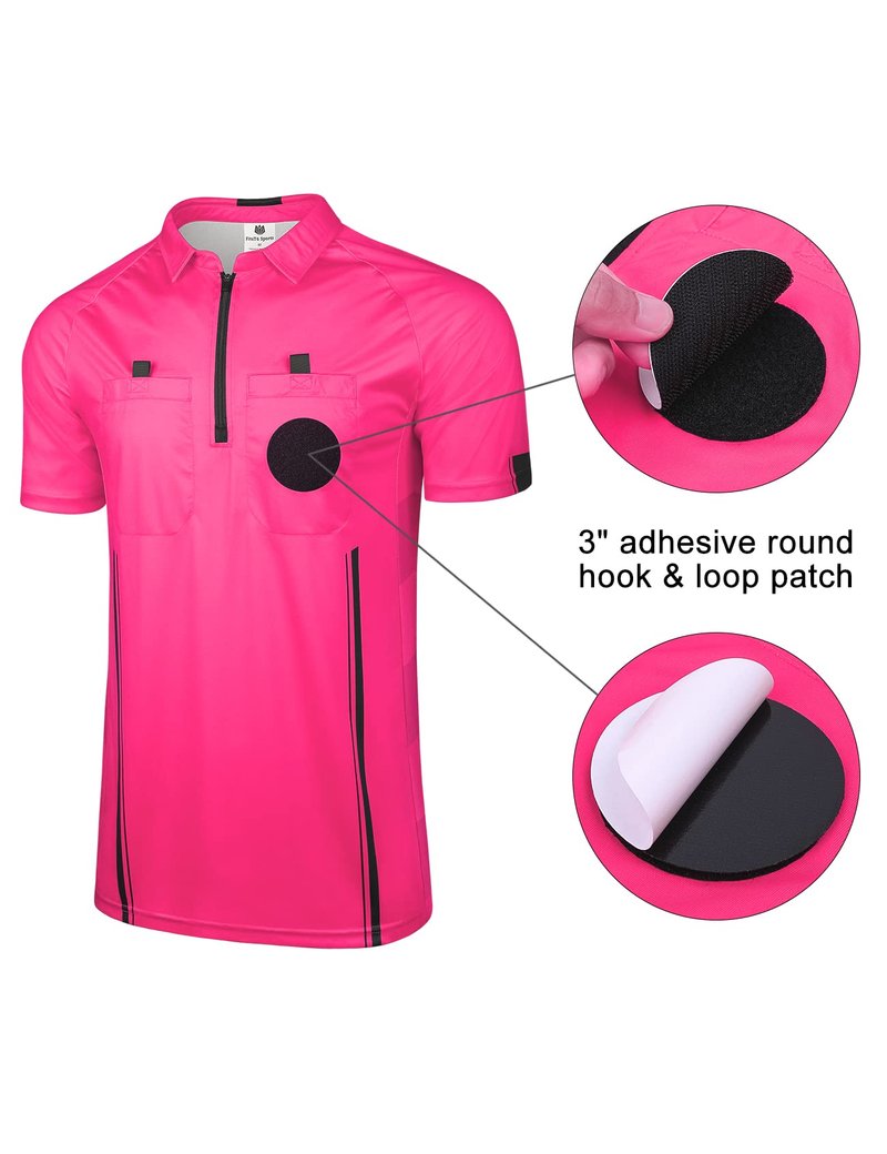 FitsT4 Sports Pro Soccer Referee Jersey Short Sleeve Ref Shirts New-Pink 3X-Large