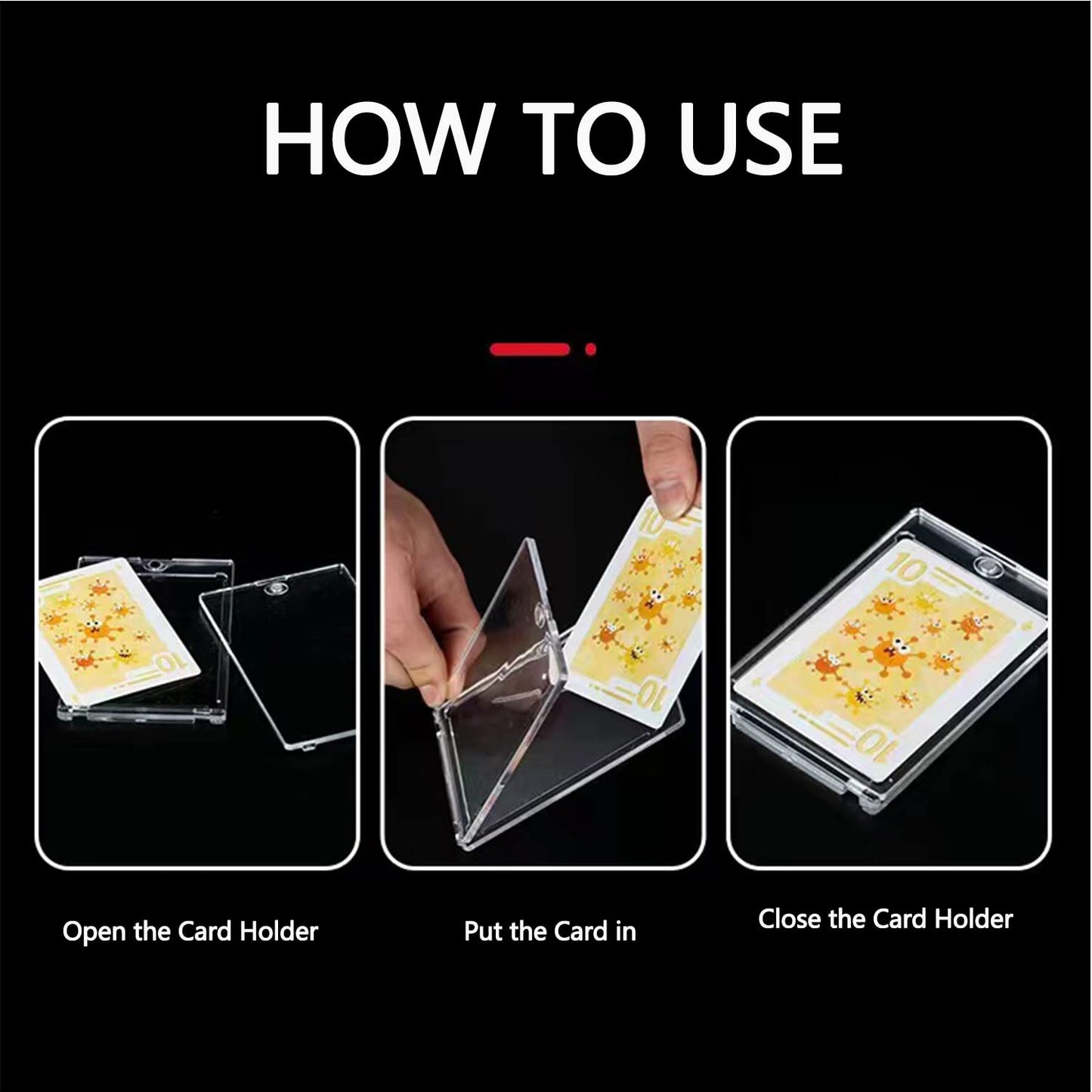 25 ct Magnetic Card Holder 35pt, Card case Holder for Trading Cards,Card Protectors Hard Plastic, Card Sleeves Display case for Baseball Card Sports Cards