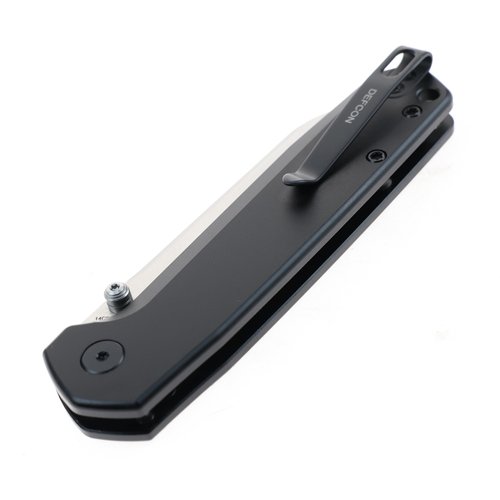 DEFCON Pocket Folding Knife- Button Lock with Thumb Stud Opener for EDC, 3.3" 14C28N Blade, Aluminum Handle, Utility Knife for Men Women Gift -TD015 Tier2- (Black)