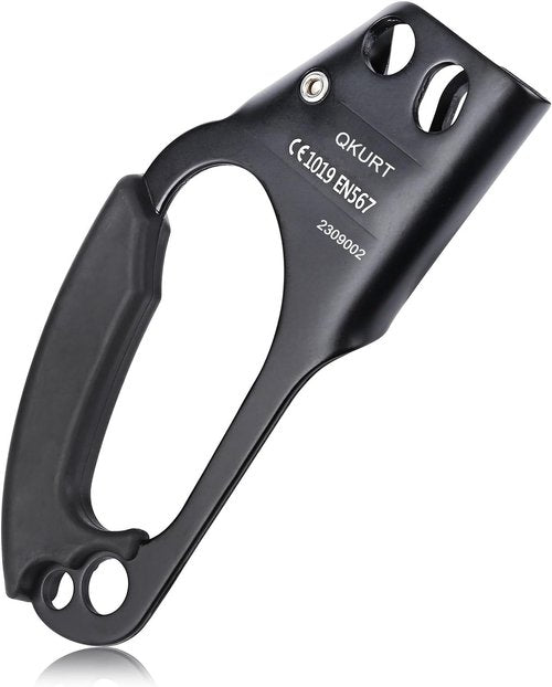 QKURT Mountaineering Climbing Hand Ascender, Right Hand Ascender Rock Climbing Tree Arborist Rappelling Gear Equipment Rope Clamp for 8~13MM Rope | Lightweight Aluminum Alloy Climbing Equipment