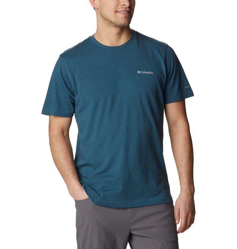 Columbia Men's Thistletown Hills Short Sleeve, Night Wave Heather, Large