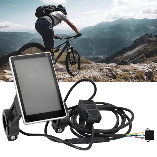 WSKEJI Electric Bike LCD Meter Display, 5 Pin 24V 36V 48V 52V 60V Universal E Scooter M5 LCD Panel Screen Replacement Electric Scooter Display Meter Fit for 31.8 22.2mm EBike Handlebar (M5), Black