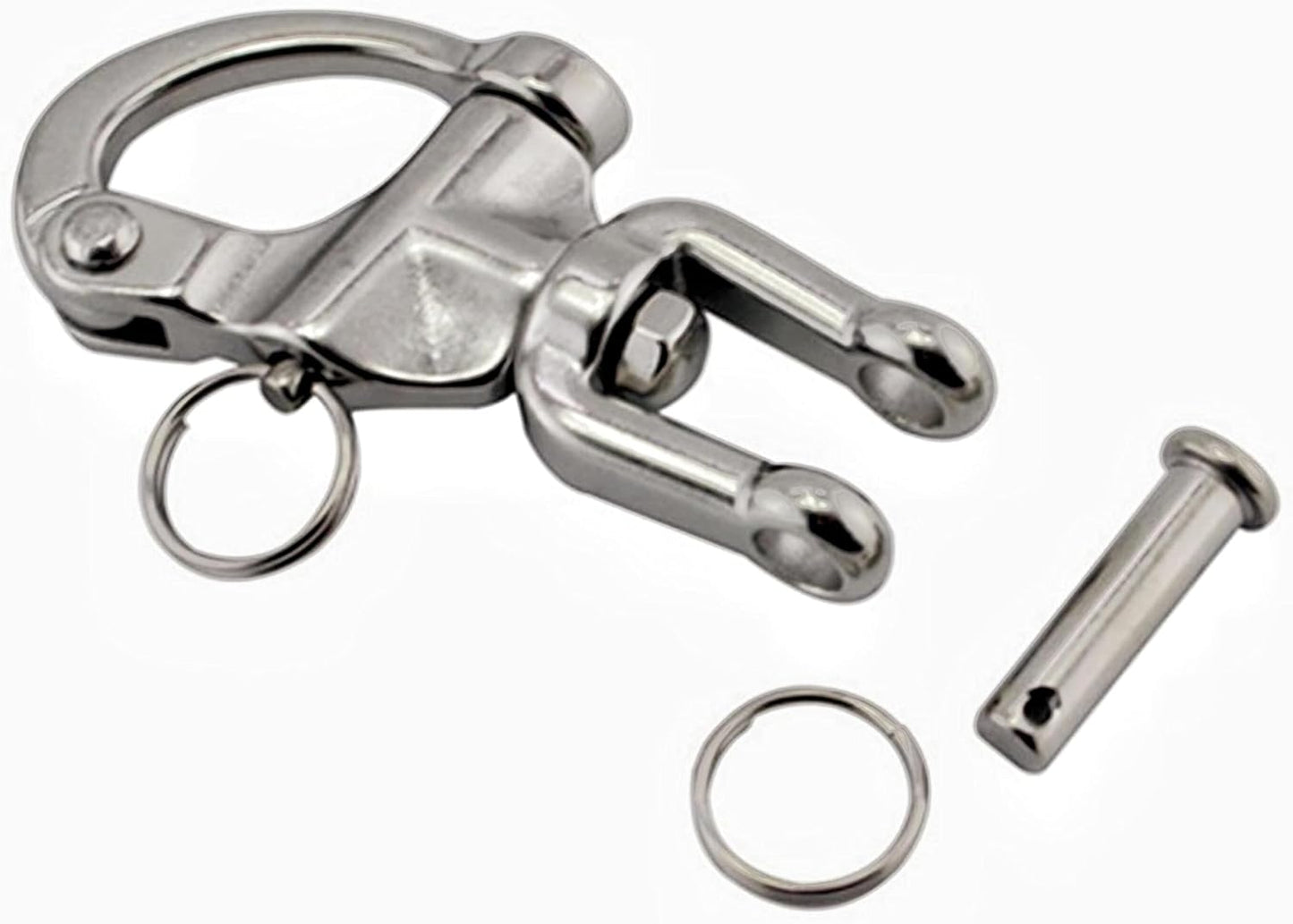 2Pcs Marine Swivel Snap Shackle, 316 Stainless Steel Quick Release Diving Clips Swivel Snap Hook for Sailboat Spinnaker Halyard Yacht