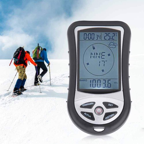 Topyond Multi-Functional Electronic Altimeter, Digital Altimeter Barometer, Blue LED Backlight Meter, Essential for Outdoor Climbing, Hiking, Hunting, Camping and Travel