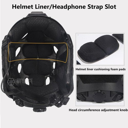 KLYso for Outdoor CS Paintball Hunting Cosplay Halloween Airsoft Military Fast Helmet, Game Sets with Tactical Headset & Goggles & Telescope Model (Color : BK1)