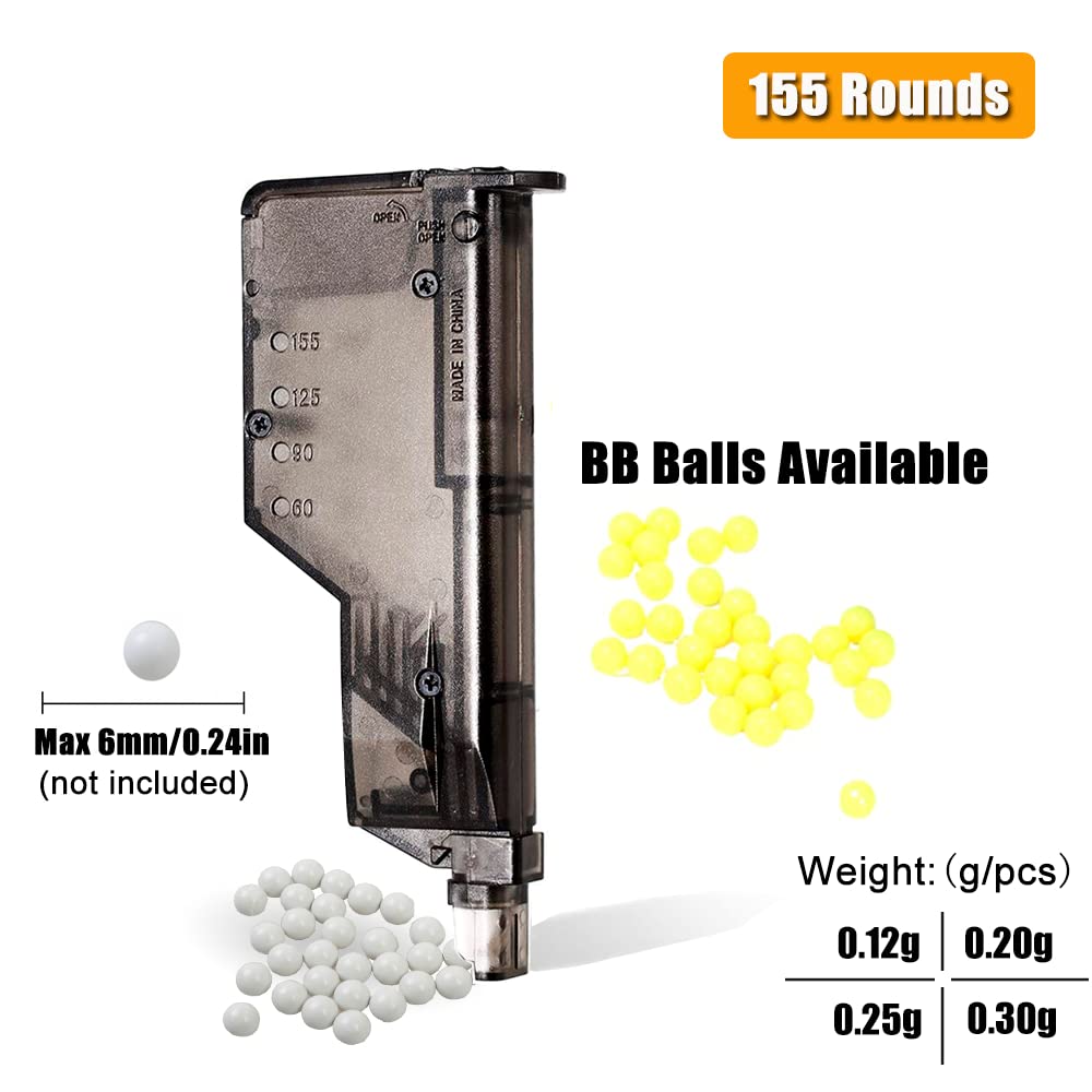 2 Pcs Airsoft Speed Loader Fast Load 6mm BB Pellet Speed Loader Airsoft for BB Loader (2 Pcs 90+150 Rounds)